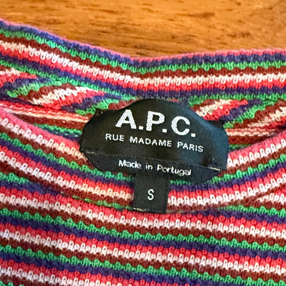 A.P.C. Men’s striped knit Short-Sleeve Crew Tee - Picture 2 of 4